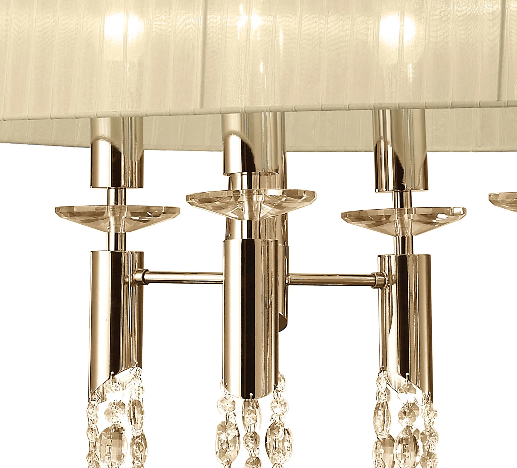 Tiffany FG Crystal Pendant 6+6 Light M3853FG  Mantra Tiffany French Gold-Cream